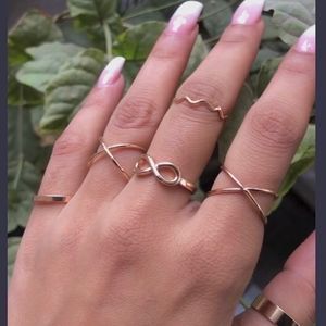 Gold Plated Contemporary Stackable Rings Set of 20