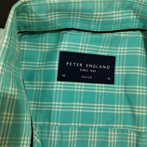 Sea Green Peter England 42 Size Shirt