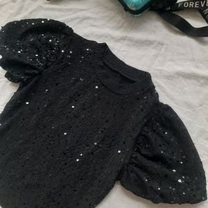 Women Black Sparkle top