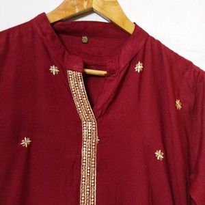 Round Collar Neck Long Kurtas For Women