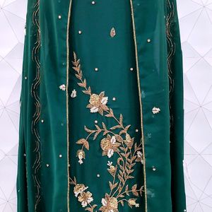 Unstitched Designer Handwork Kurta Set With Dupatta