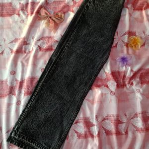 Women Black Fade Jeans Straight Fit High Rise.