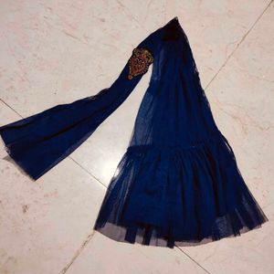 Girls' Party Wear Plazo And Crop Top With Dupatta