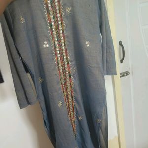 Kurti With Embroidery Design