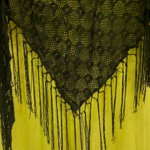 Black Crochet Thread Scarf🖤