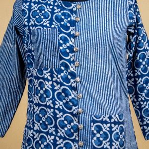 New Without Tag- Hand Block Ajrakh Kurta