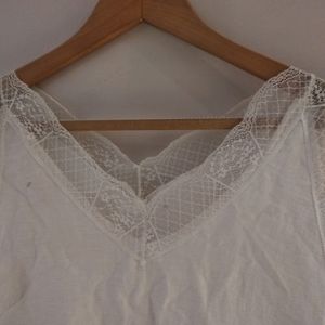 Beautiful Linen Top With Nice Lace Detailing