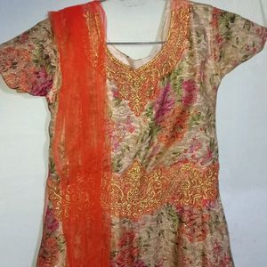 Orange Trend Gown Frock For Girls