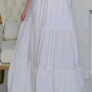 White Long Length Skirt