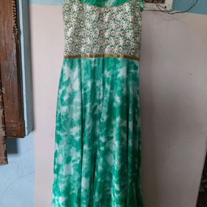 beutifull goun maxi dress setin blend Fabric with embroidery work