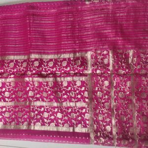 Pink Saree Silk Like Designs