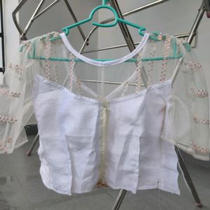 White Blouse Type Top