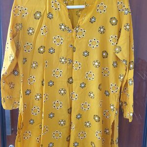 Yellow Short Kurti