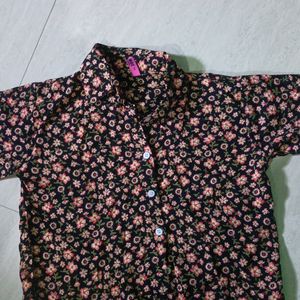 Printed Shirt Crop