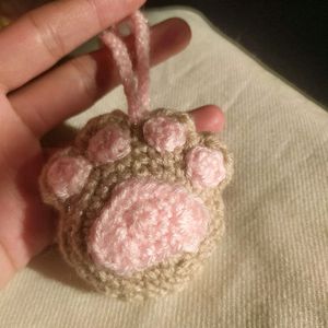 Crochet Cat Paw Keychain