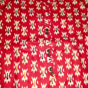 Red Printed Kurta