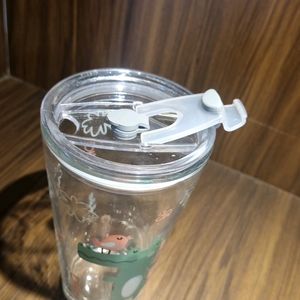 Glass Tumbler With Lid And Straw