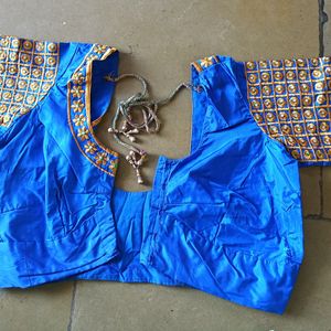 Blue Embroidery Work Blouse