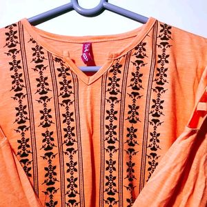 Peach Colour Top Cutwork In Arm (Woman)