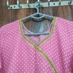 PINK DOTTED KURTI