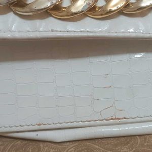 White And Golden Purse( Slightly Used)