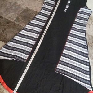 Brand New long black & white cotton kurti