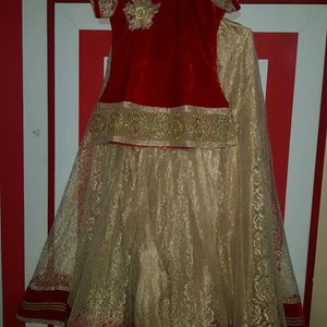 Girl's Net Stitched Lehenga Choli