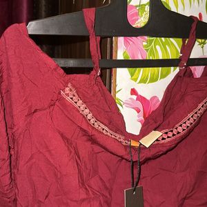 New Maroon Tunic Top