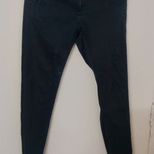 Navy Blue Pant With Glossy Finish