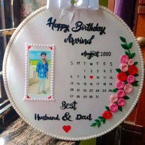 Birthday Photo Embroidery Hoop