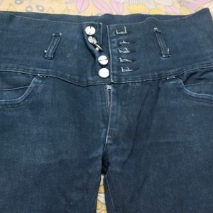 Multi Button High Waist Jeans