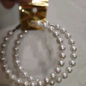 Beautiful Pearl Hoop Earrings