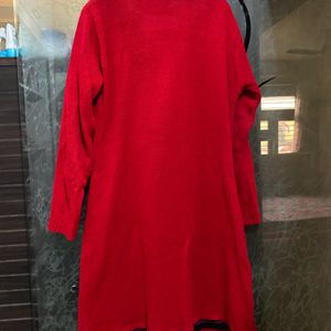 Red Warn Double Layered Kurta