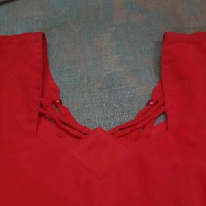 Stitched Red Colour Suit