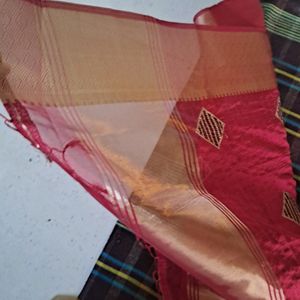 Organza Saree,Completely New,Red Color