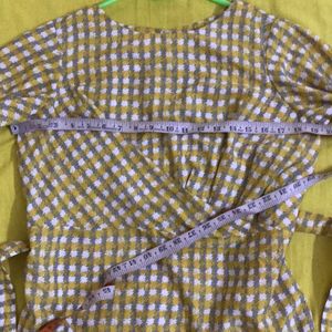 Yellow Checked Top Size M