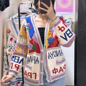 Vintage Knitted Graffiti Cardigan