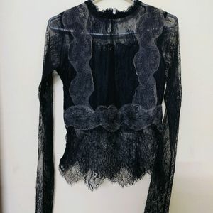 Aesthetic Black Netted Top