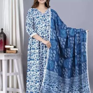 Women Pure Cotton Kurta Duppata Set