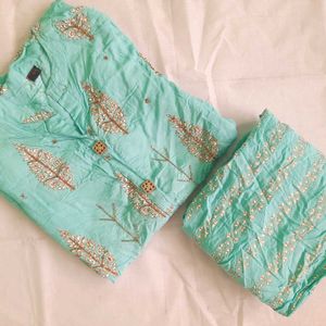 Cyan Kurta Set