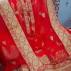 New Heavy Embroidered Red Bridal Lehenga