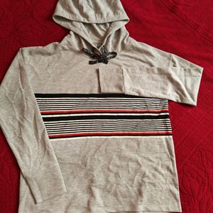 TEAMSPIRIT solid Grey Hooded Jumper