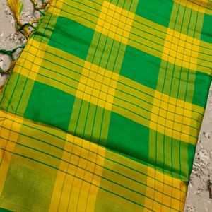 Green Nd Yellow Silk Saree