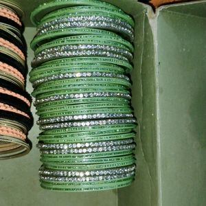 Velvet Bangles With Kada & Kach Ki Chudi & Kad