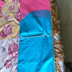 Unused Blue And Pink Saree