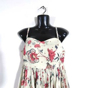 Cream Floral Print Dress (Women's)