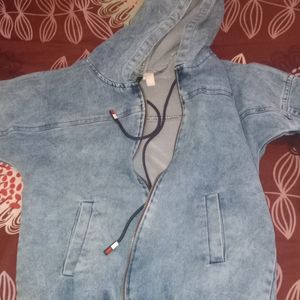 Denim Jacket With Cap