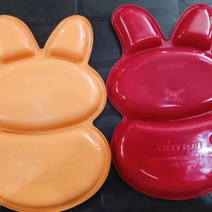 Combo Bunny Shaped Plastic Plates