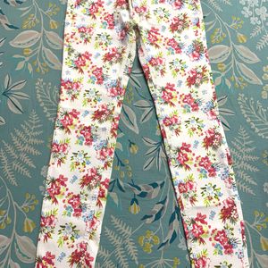 Denim Floral Jeans Women