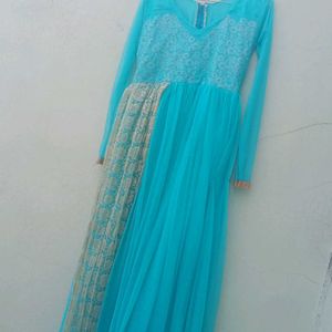 Cyan Colour Long Gown